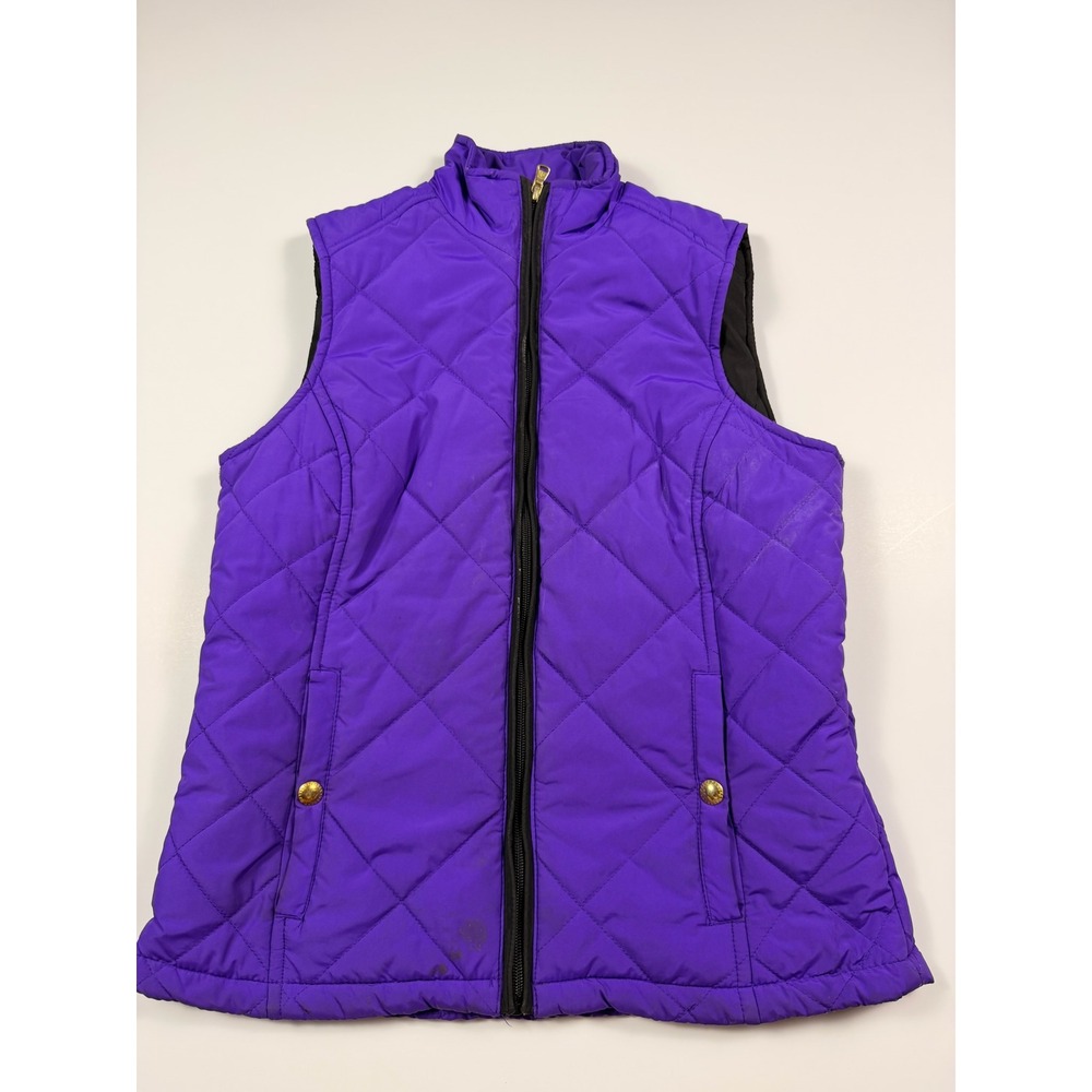 Vintage Y2K Lauren Ralph Lauren Womens Purple Quilted Puffer Vest Neck Small